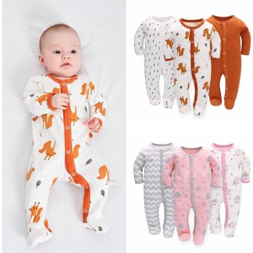 Baby Rompers Newborn Toddler Baby Girl Clothes Long Sleeve Baby Boy Clothes Cotton Outwear Spring Fall Pajamas Jumpsuit 0-12M