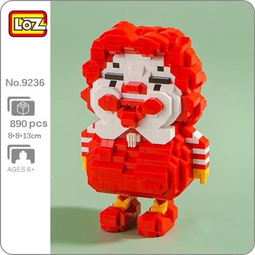 LOZ 9236 Cartoon Red Uncle Joker Fat Clown Star 3D Model DIY Mini Diamond Blocks Bricks Building Toy for Children no Box