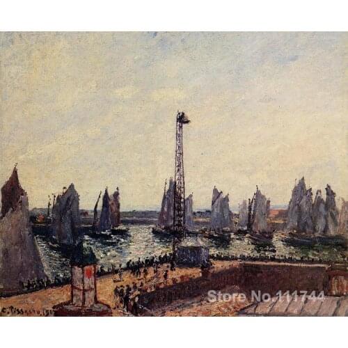 Buy a painting The Inner Port and Pilots Jetty Havre Camille Pissarro home decor High quality Hand painted