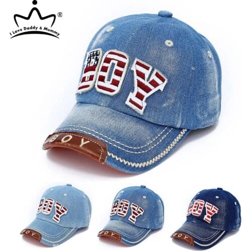 Summer Baby Cap Kids Denim Baseball Cap Boys Girls Embroidery Letter Jeans Snapback Sun Hat