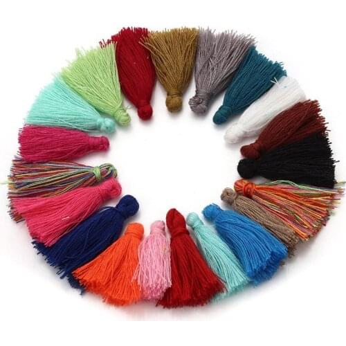 Hot 50pcs random color 30mm Mini Cotton Tassel Cord DIY Jewelry Decoration