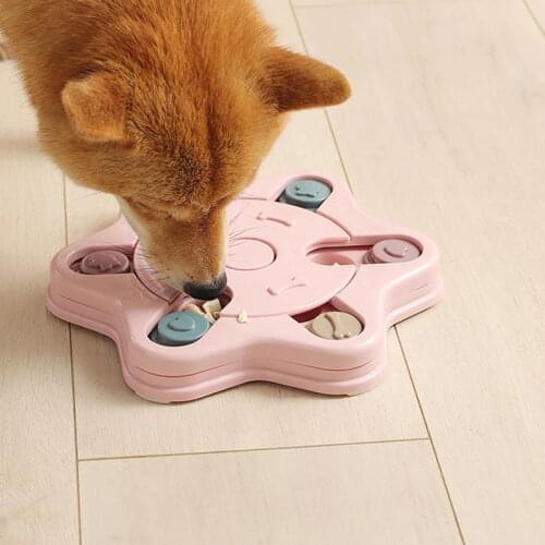 Hot Sell Paw Shape Dog Toy Pet Puzzle Slow Feed Bowl Leaking Food Training Interactive Slow Food Tray