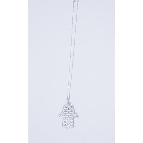 Midyat Silver Fatma Mother Hand Lady Ghost Pendant