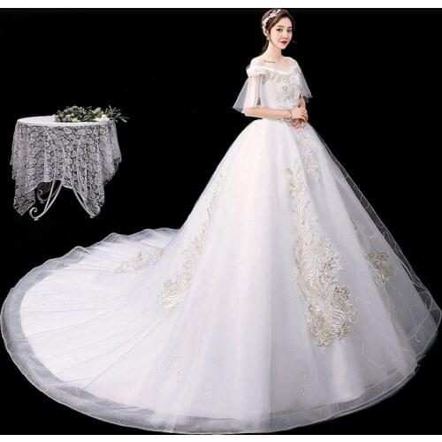 Sweet Elegant V-Neck Cap Sleeve Wedding Dress 2021 Sequined Luxury Long Train Bridal Gowns Vestidos De Noivas Custom Pluse Size