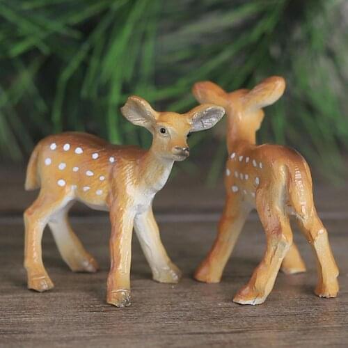 Cute Animals Simulation Deer Design Miniature Model Resin Display Mold Home Ornament Decor Gift For Children Friends Photograph