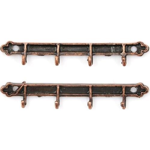 2pcs Bronze Color DIY Dollhouse 1:12 Miniature Mini Furniture Metal Clothes Towel Rail Hanger Wholesale Kitchen Accessories