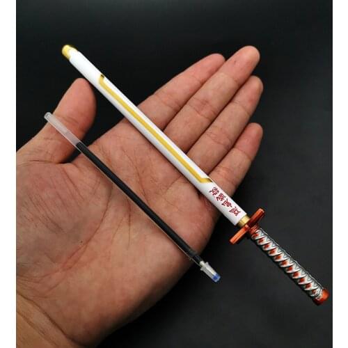 Neutral pen Demon Slayer Sword Keychain Japan Anime Demon Slayer Kimetsu no Yaiba Cartoon Kamado Tanjirou Blade Ghost 200mm