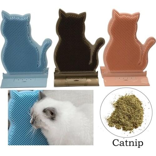 New Door Seam Cat Rubbing Hair Removal Device Anti-itching Massage Brush cat rubbing brush Toy With Catnip Pet Supplies