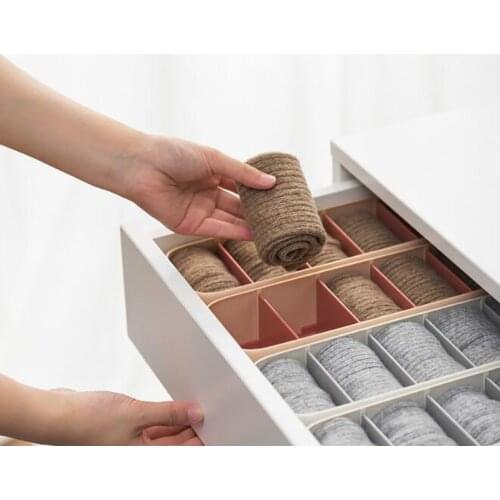 Socks Underwear Plastic Drawer Organizer Drawer Divider Cosmetics Jewelry Divider Storage Box Home Cabinets Storage Organizer