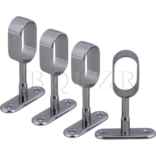 BQLZR 4pcs Oval Closet Support Flanges Rod Lift Support Bracket Clothes Pipes