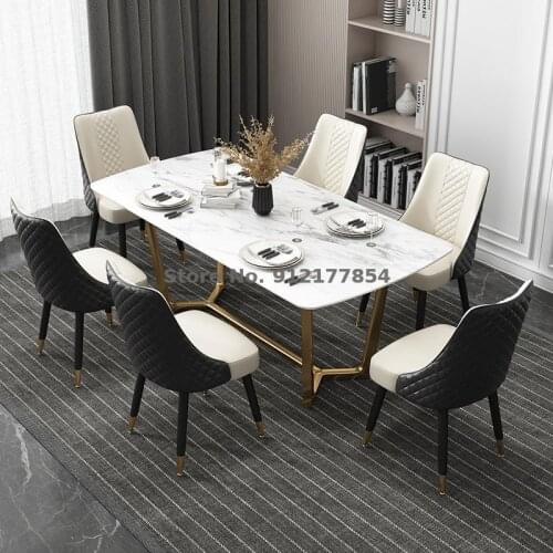 Postmodern Nordic Light Luxury Dining Chair Home Solid Wood Hotel Dining Chair Leisure Restaurant Simple Leather Backrest Stool