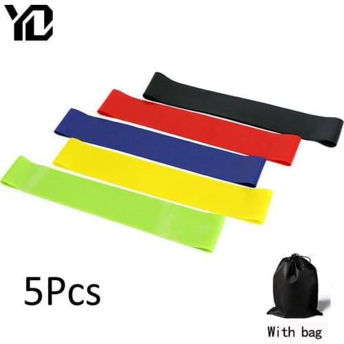 5Pcs/lot Fitness Yoga Resistance Rubber Bands Fitness Gym Workout Training Equipment 0.35-1.1mm Pilates Elastic Bands For Sprot