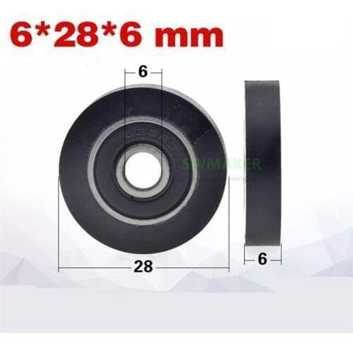 1pcs 6*28*6mm PU wrapped rubber wheel, conveyor belt/automation equipment pulley/rolling wheel, silent soft rubber guide wheel