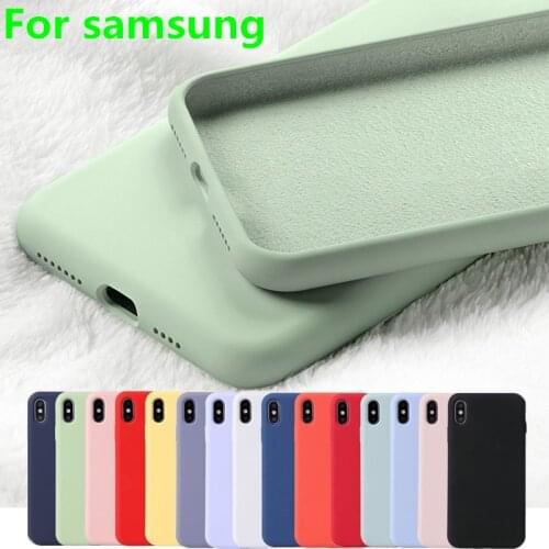 Liquid Silicone Phone Case For Samsung Galaxy A10 A20 A30 A50 A70 A80 A90 M20 M30S M31 M40S J8 J6 J4 Plus Soft TPU Back Cover