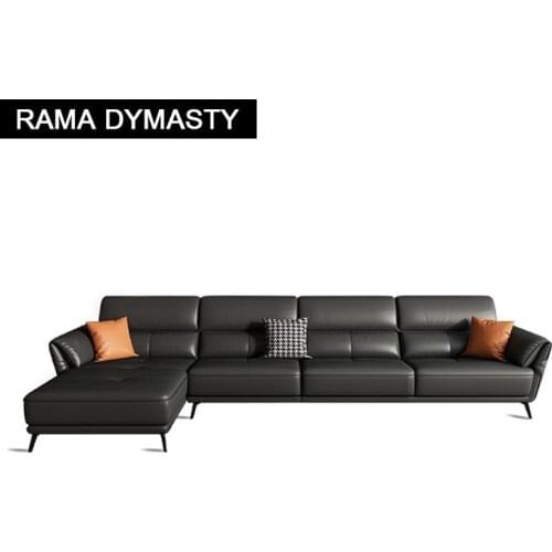 Modern minimalist living room leather sofa small apartment sofa set combination