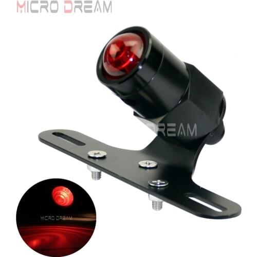 Motorcycle Lucas Retro Taillight CNC Aluminum 12V 10/5W Rear Brake Stop Light for Harley Chopper Custom License Plate Taillamp