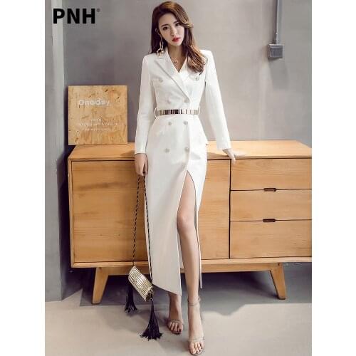 White Windbreaker Womens Long Over the Knee Spring and Autumn 2021 New Waist Womens Coat Is Fashionable