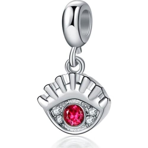 1Pcs New Cute Demon Eyes Pendant DIY Beads Suitable for Original Pandora Charm Bracelet Ladies Jewelry Making Gifts