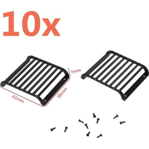 10Pcs 1:10 Headlight Grille Protective Crawler With Screws Aluminium RC Cars Parts Front Guard Light Toy Cover For 1/10 TRX4