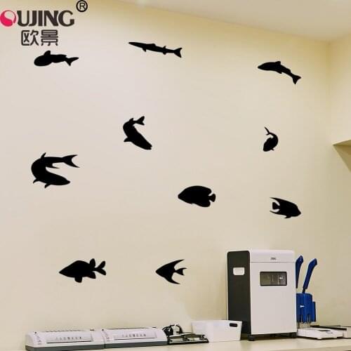10pcs/set Cartoon Underwater World Fish Shape Shark Wall Sticker For Kids Baby Rooms Wall Decals Boys Girls Gifts DIY Art Mural