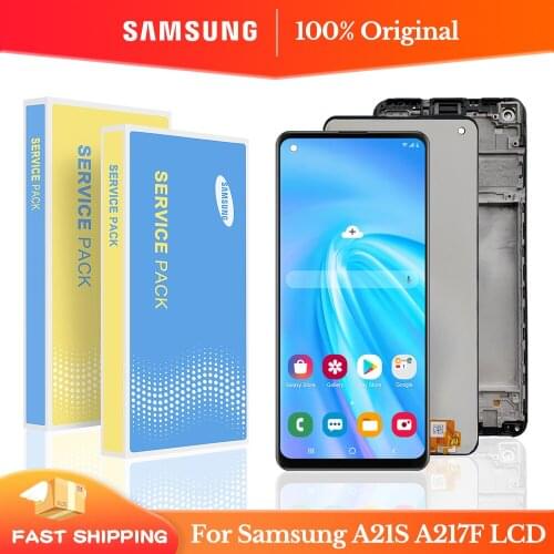 100% Original 6.5'' Display with frame for Samsung Galaxy A21s A217 SM-A217F/DS LCD Touch Screen Digitizer Assembly Repair Parts