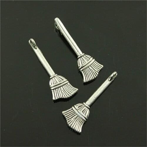 20pcs WizardS Broom Pendant Charms For Jewelry Making Antique Bronze Antique MagicianS Broom Charms Charm Broom 27x10mm