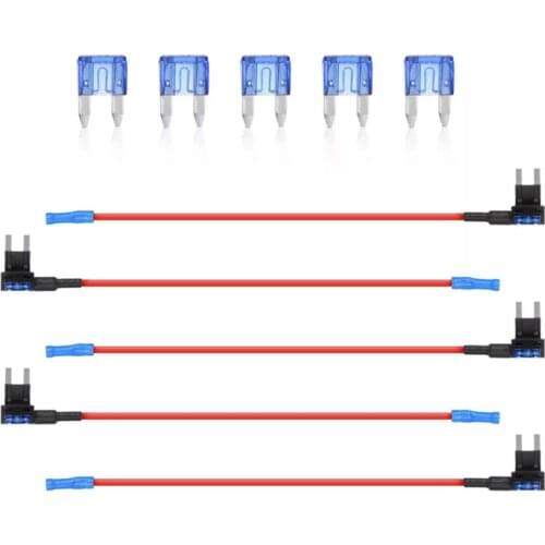 5Pcs APM Tap Mini Blade Micro Add-a-Circuit Adapter 12V Car Fuse Box Holder Auto Motri Insurance ATM Adapter Automotive Trike