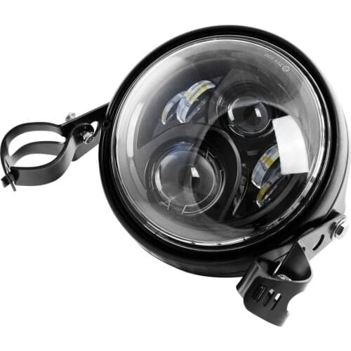 7 inch round motorcycle headlight headlamp black housing 7" Headlight Motorcycle H4 Black 7in. Side Mount Headlight Shells