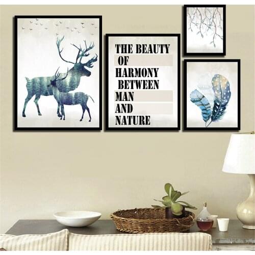 Abstract The Beauty of Harmony Between Man and Nature Prints Wall Art Canvas Painting Wall Pictures For Living Room Decor