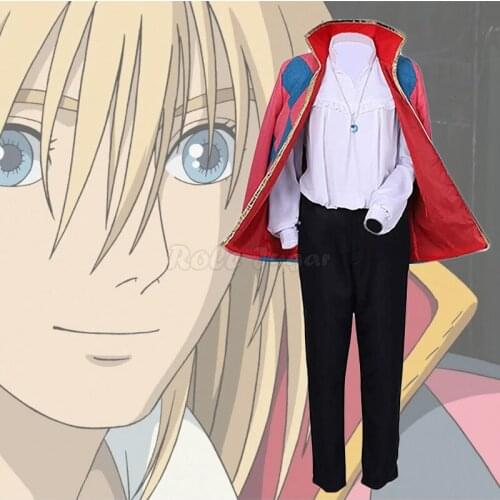 Anime Movies Howls Moving Castle Cosplay Costume Full Sets Wig Men Women Halloween Party Stage Show Outfits C126M285