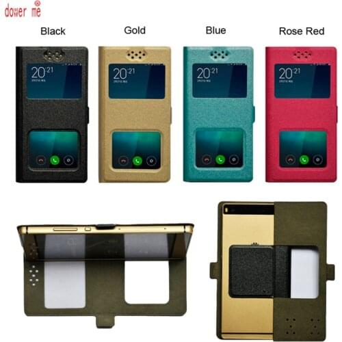 Dower me New Dual Window Universal Flip PU Leather Case Cover For DEXP B450 Phone In Stock N3