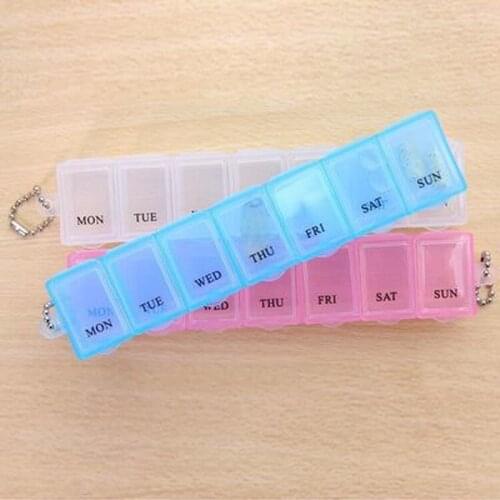 7 Grids 7 Days Weekly Candy Pill Case Medicine Tablet Dispenser Organizer Pill Box Splitters Pill Storage Organizer Container