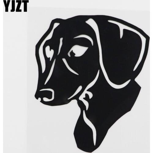 YJZT 10.6CMX12.7CM Fun Dachshund Dog Decal Decor Vinyl Car Sticker Black/Silver 8A-0042