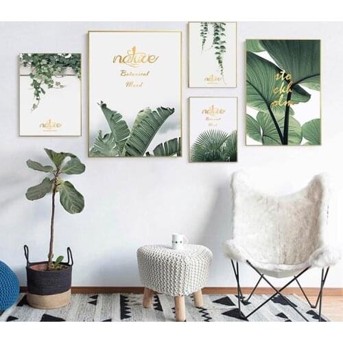 Scandinavian Style Home Decor Plant Canvas Painting for Interior Picture On Wall Loft Frameless Posters and Prints for Living Ro