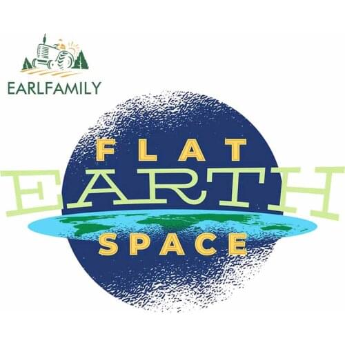 EARLFAMILY 13cm x 8.6cm for Flat Earth Space Waterproof Car Stickers Occlusion Scratch Cartoon Decal for Refrigerator Windows