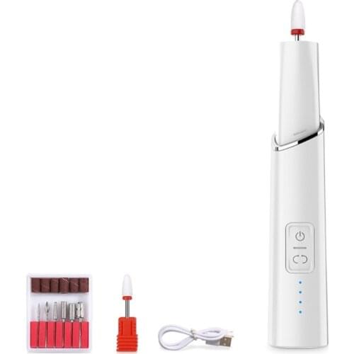 USB Electric Nail Drill Set Portable Nail File Polishing Tool Professional with Ceramic Carbide Bits for Home and Salon
