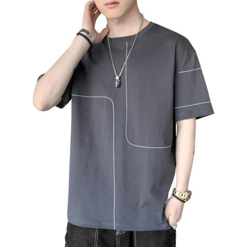 Mens Short-sleeved t-shirt 2021 New Loose Men Tees Korean Trend of Student Bottoming T-shirts Fashion Streetwear t shirts Tops