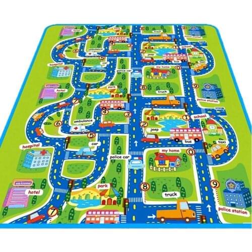 City Road Crawling Blanket Floor Carpet Rug Play Mat for Newborn Baby Children City Road Pattern Baby Mat Room Decoration