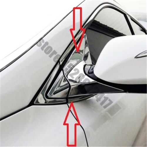 For Hyundai Santa Fe/IX45 2013-2017 ABS Chrome Car A - pillar rear view mirror front triangle trim trim Car styling