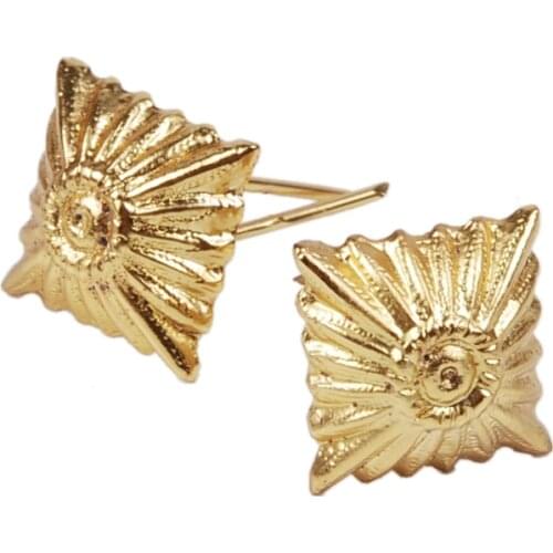 2 PCS WW2 GERMAN PANK PIPS GOLD STARS FOR SHOULDER BOARDS