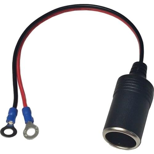 JKM 12V/24V car cigarette lighter female to 6mm O-Type terminal Battery Cable Ignition Starter Emergency Line