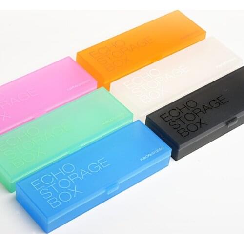 KACOGREEN ECHO Storage Box Plastic Candy Color Frosted Pen Case Multi-Function Stationery Storage Box Children Student Pen Box