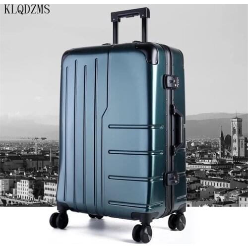 KLQDZMS 20/24inch fashion rolling luggage spinner carry on Trolley suitcase aluminum frame travel bags on wheels