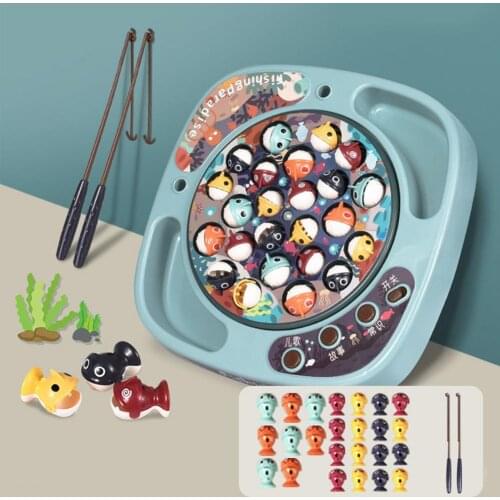 Hot Sale Kids Fishing Game Music Toys Children Multicolored Magnetic Fishing Toys Kids Early Education Learning Puzzle Toy Gift