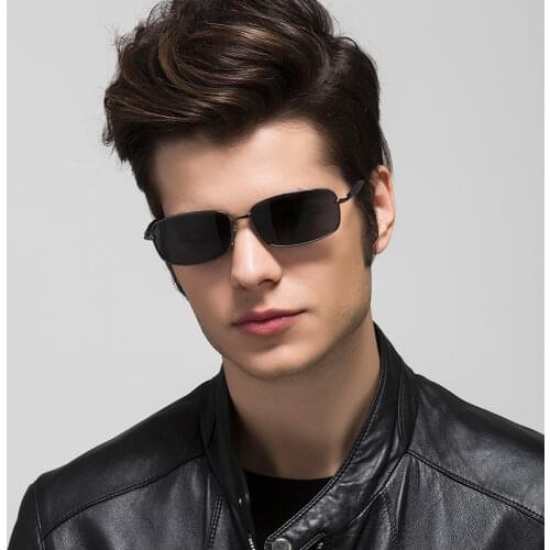 KATELUO Brand Designer Vintage Polarized Mens Sunglasses Rectangular Male Sun Glasses Eyewear Accessories For Men 2245