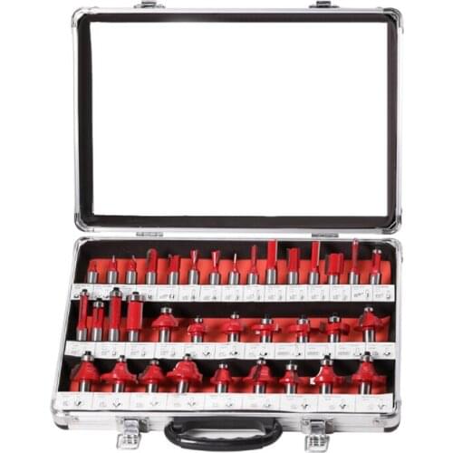 35 pieces set of 12 aluminum window box wood milling cutter trimming cutter fillet cutter bevel cutter DIY fillet cutter