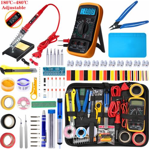 Soldering iron kit adjustable temperature 220V 80W LCD solder tools YX terminal 10A-2P specification (MM) Welding Tool Kits