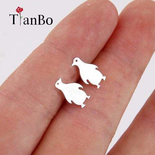 TianBo New Cartoon Penguin Animal Stud Earrings For Women Girl Gift Jewelry Accessories Trending Products brincos Piercing Ear