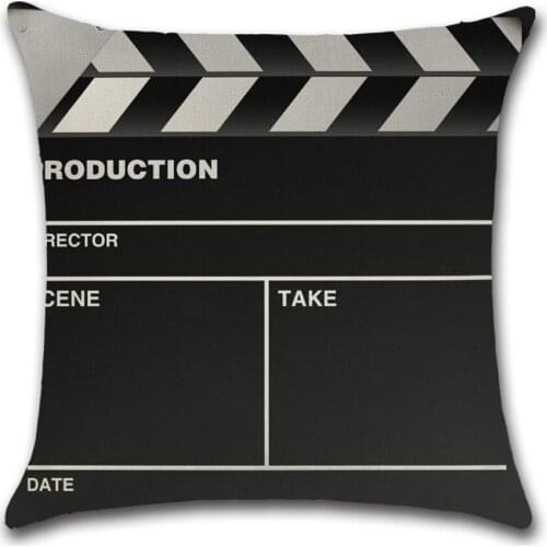 New Cinema Motto Series Linen Digital Printing Cushion Cover Manufacturer Cover Pillow