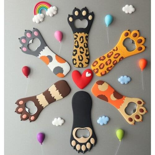 Beer Bottle Opener Cap Creative Cat Claw Refrigerator Magnetic Household Wine Souvenir Home Decoration Accessories